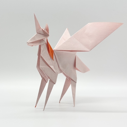 Winged Unicorn - 2 square papers - Published in 『Monthly Origami No.589』with assistance from NOA